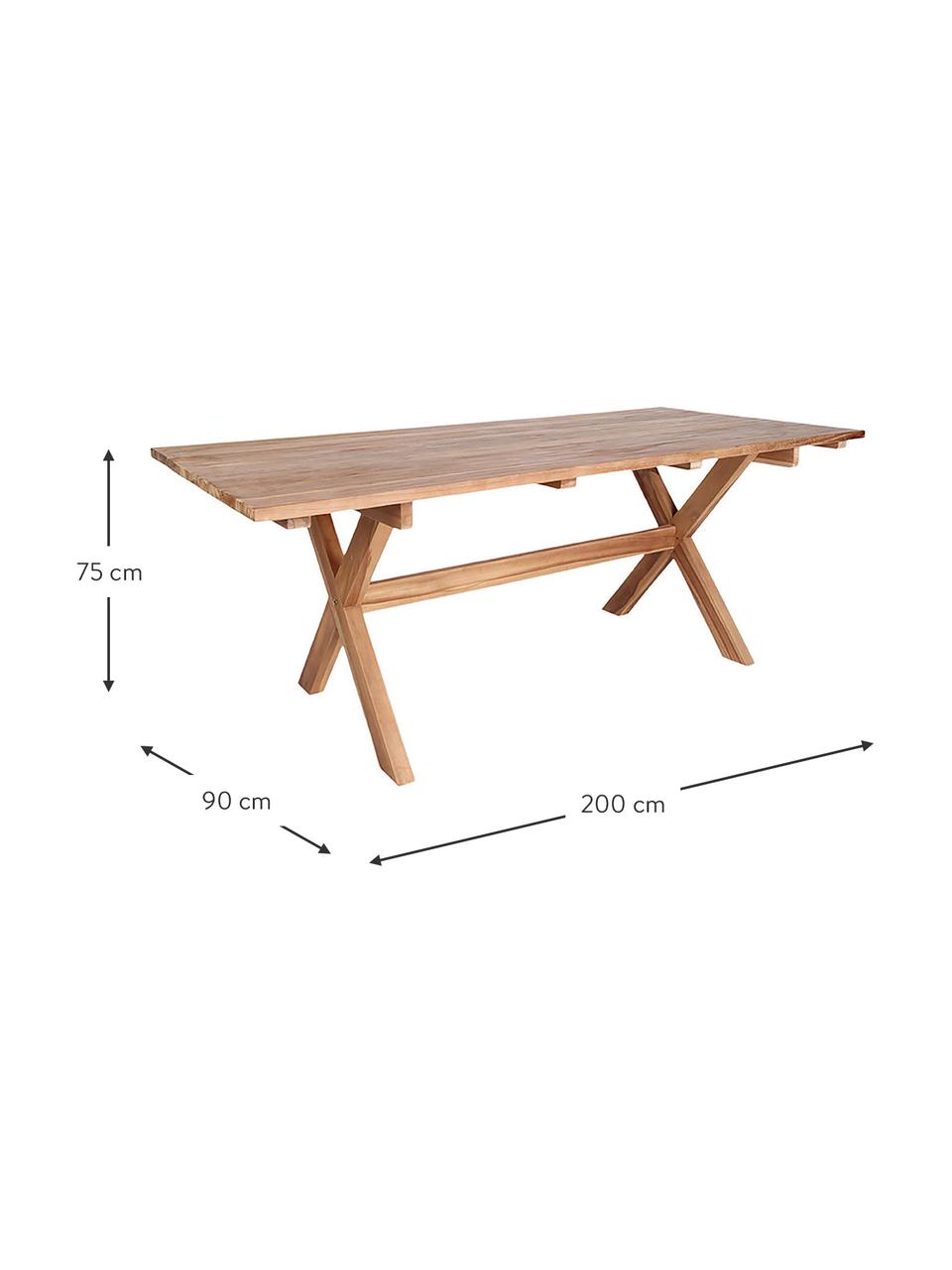 Zahradní stůl z teakového dřeva Murcia, 200 x 90 cm, Recyklované teakové dřevo, Teakové dřevo, Š 200 cm, H 90 cm