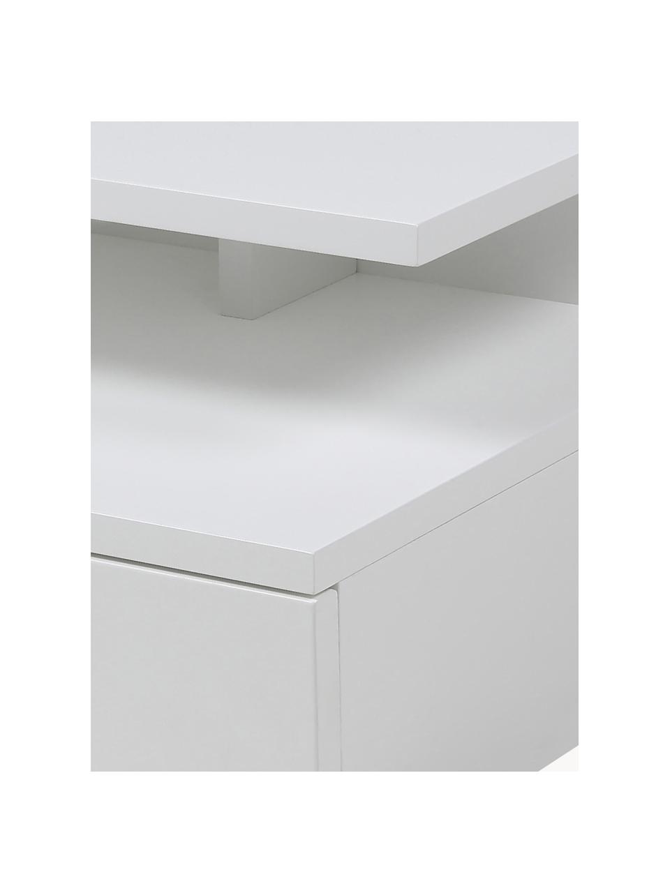 Table de chevet murale Ashlan, MDF, laqué, Blanc, larg. 35 x haut. 23 cm