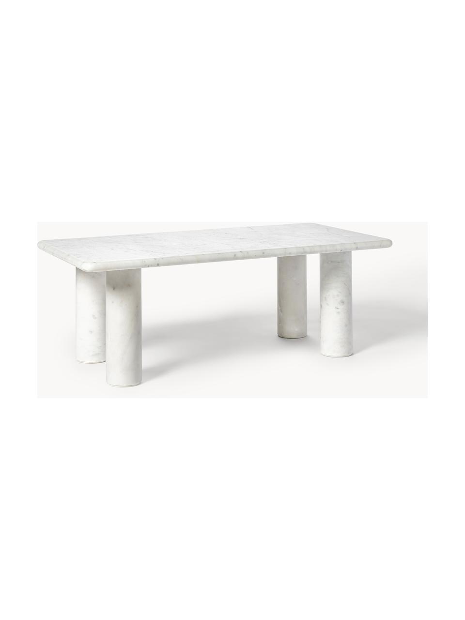 Table basse en marbre Mabel, Marbre, Blanc, marbré, larg. 100 x haut. 50 cm
