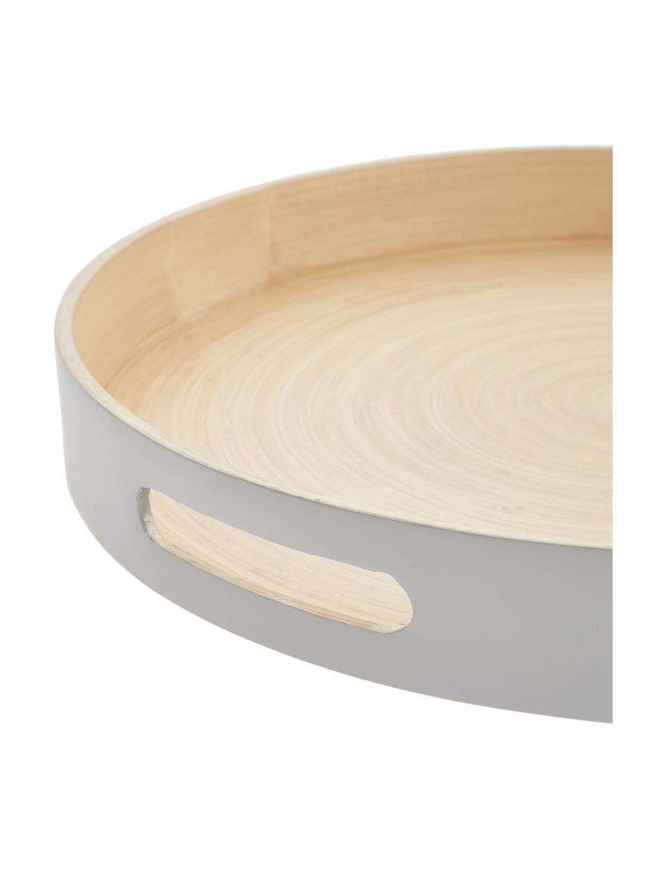 Bandeja redonda de bambú Brico, Madera de bambú, pintado, Madera de bambú, gris, Ø 40 cm