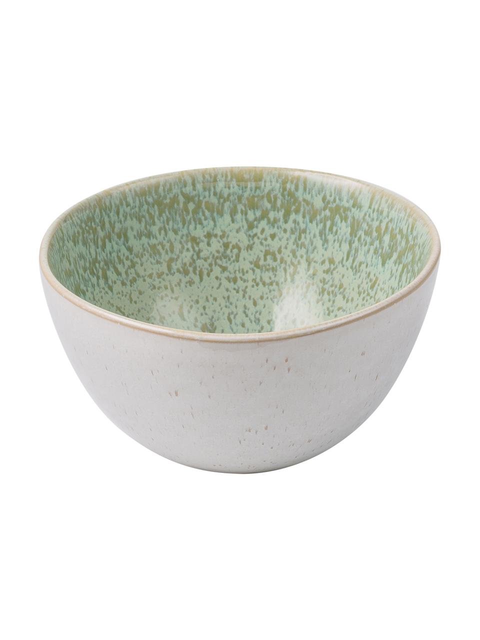 Cuencos artesanales Areia, 2 uds., Gres, Menta, blanco crudo, beige, Ø 15 x Al 8 cm