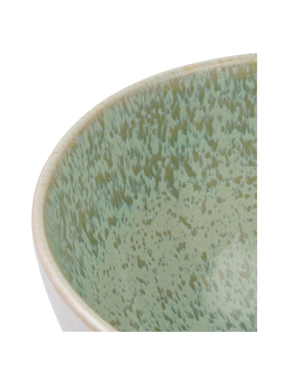 Ručně malovaná miska s reaktivní glazurou Areia, 2 ks, Mátová, tlumeně bílá, béžová