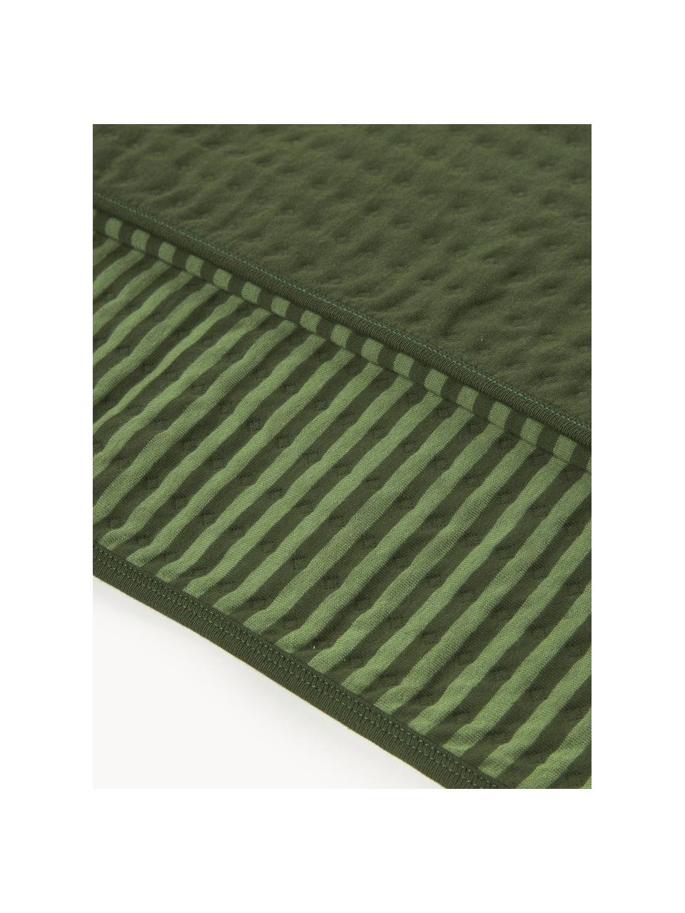 Colcha de algodón acolchada Nivia, Funda: 100% algodón, Verde oscuro, verde, An 180 x L 250 cm (para camas de 140 x 200 cm)