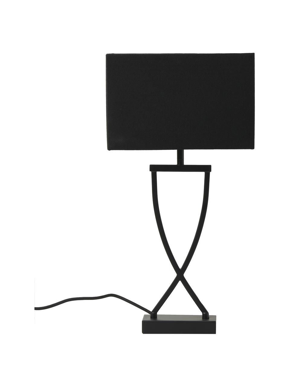 Grande lampe à poser Vanessa, Noir, larg. 27 x haut. 52 cm