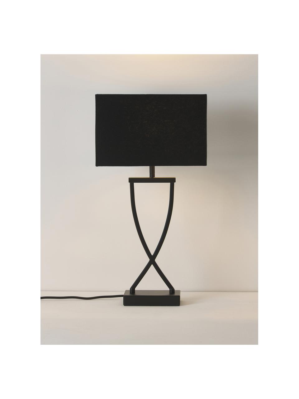 Velká stolní lampa Vanessa, Černá, Š 27 cm, V 52 cm