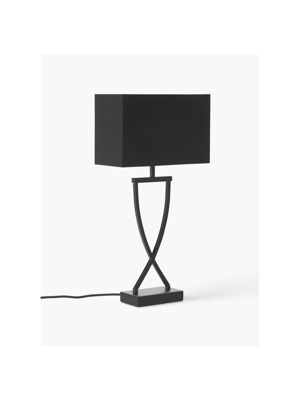 Grande lampe à poser Vanessa, Noir, larg. 27 x haut. 52 cm