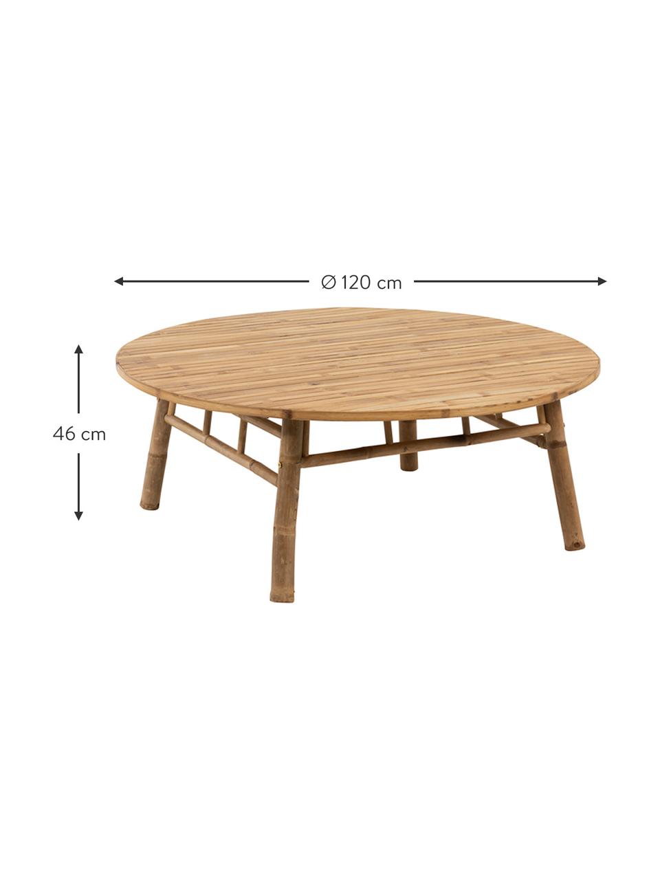 Outdoor salontafel Bindi van bamboehout, Natuurlijk bamboehout, Bamboehoutkleurig, Ø 120 x H 46 cm