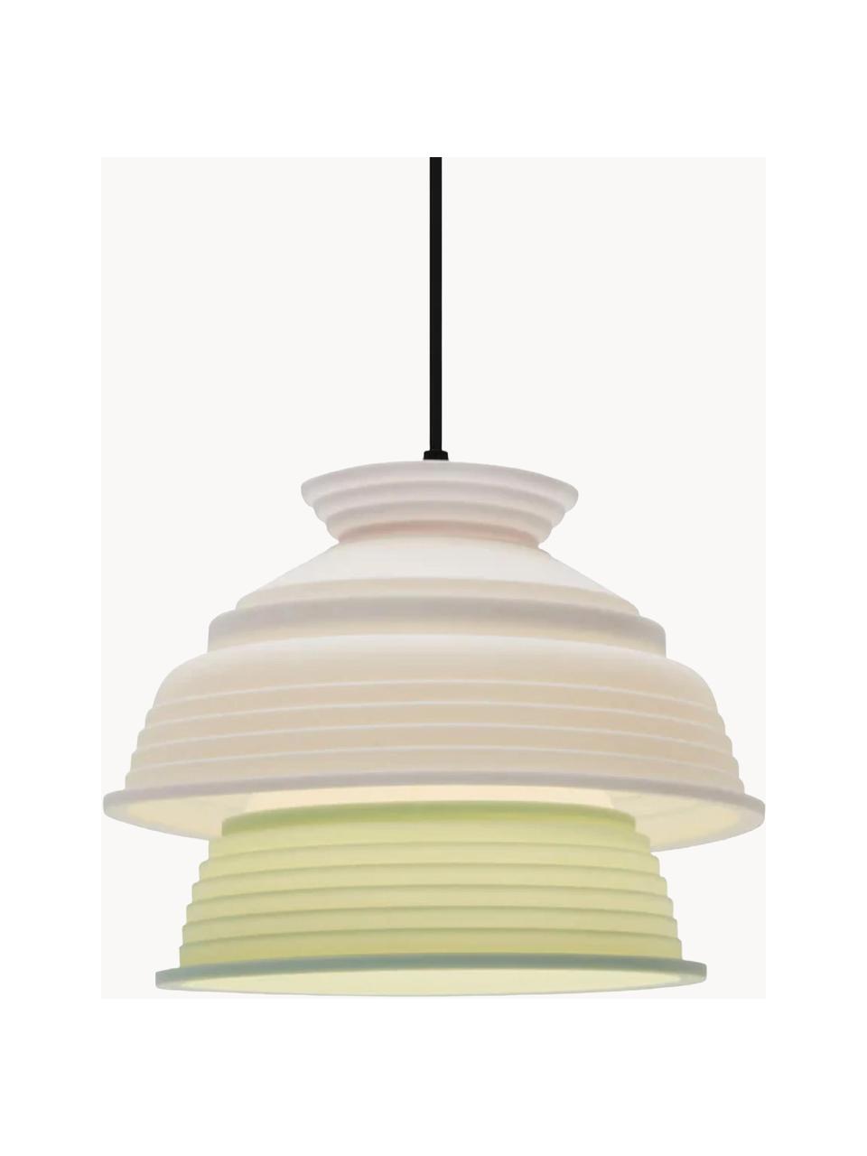 Kleine Pendelleuchte CL4, Lampenschirm: Silikon, Kunststoff, Hellgrün, Weiß, Ø 26 x H 20 cm