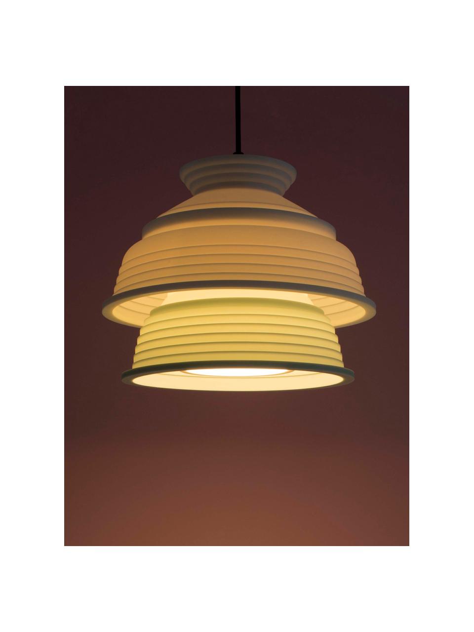 Kleine Pendelleuchte CL4, Lampenschirm: Silikon, Kunststoff, Hellgrün, Weiß, Ø 26 x H 20 cm