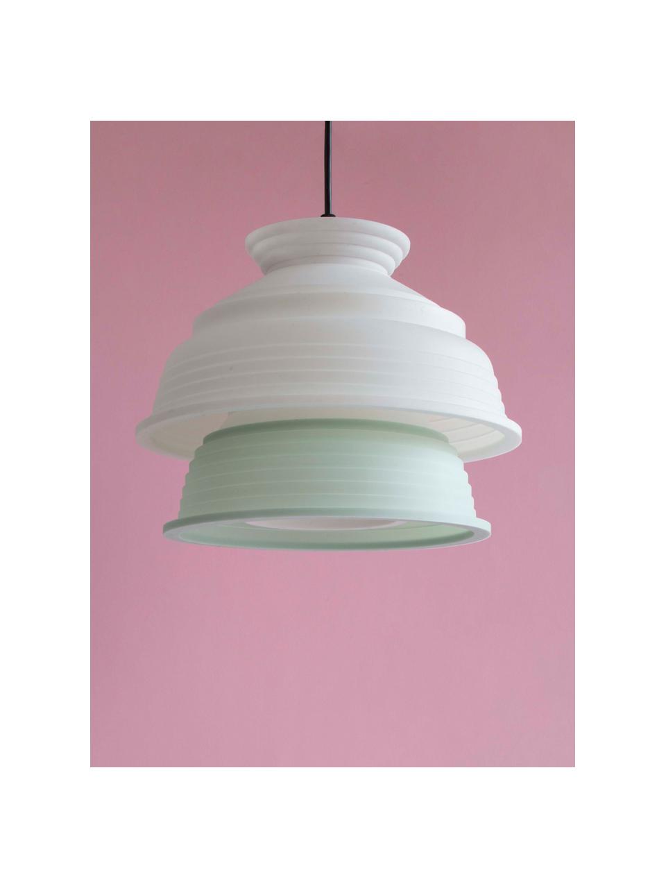 Lámpara de techo pequeña CL4, Pantalla: silicona, plástico, Cable: plástico, Verde claro, blanco, Ø 26 x Al 20 cm