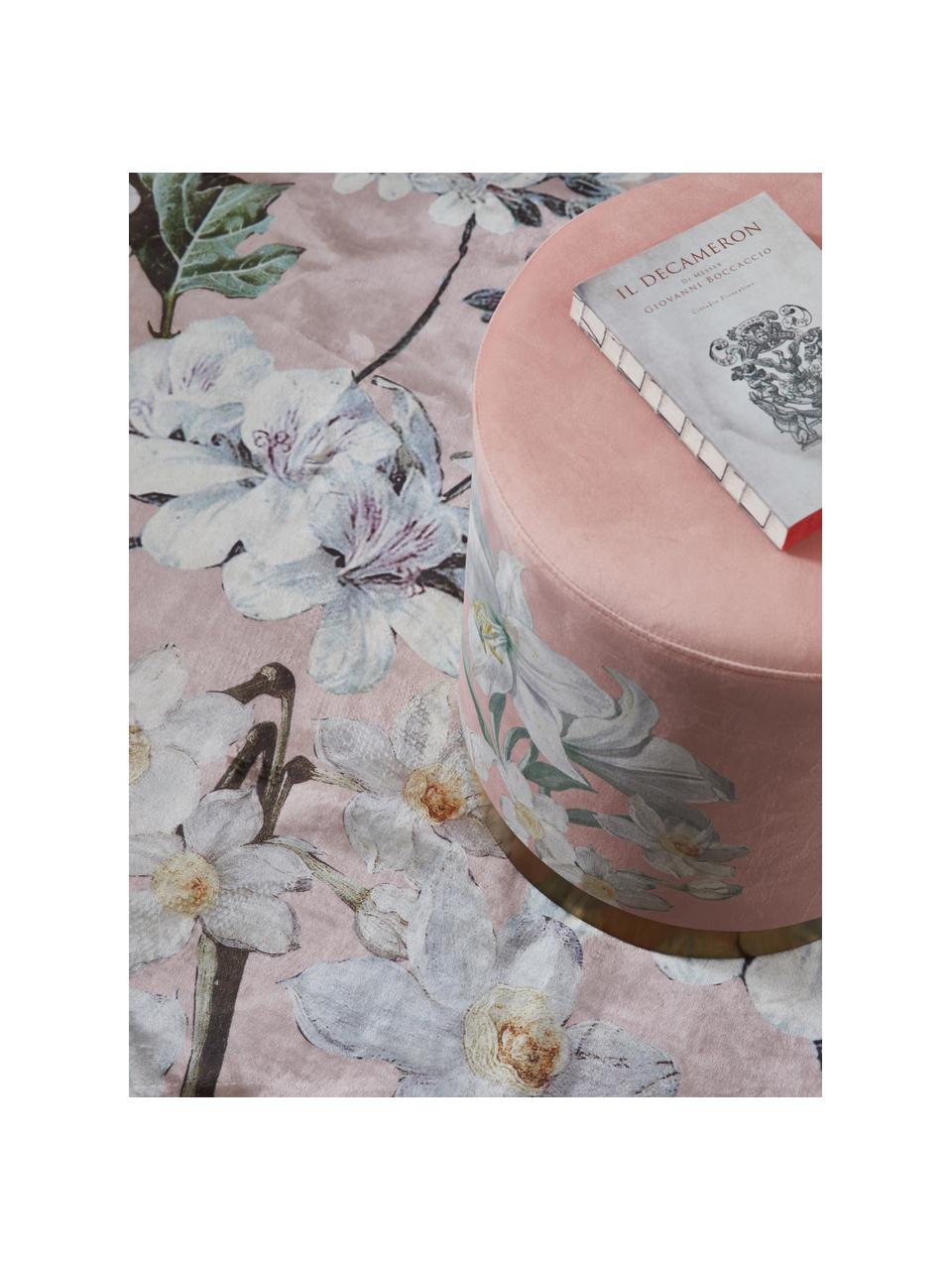Teppich Rosalee mit Blumenmuster, 60% Polyester, 30% thermoplastisches Polyurethan, 10% Baumwolle, Rosa, Mehrfarbig, B 180 x L 240 cm (Grösse M)