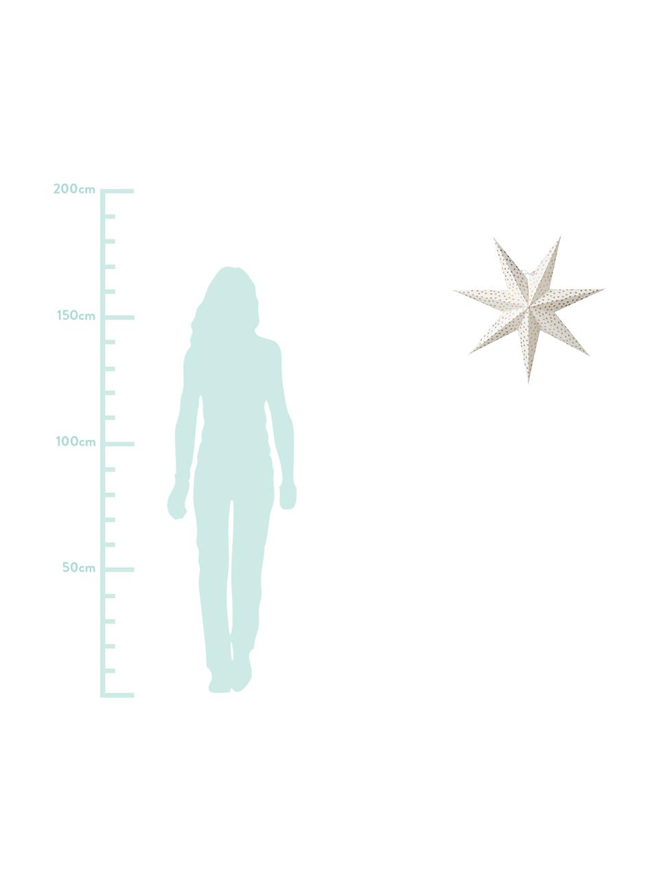 Ručně vyrobená vánoční hvězda Asta, Ø 60 cm, Papír, Bílá, zlatá, Ø 60 cm