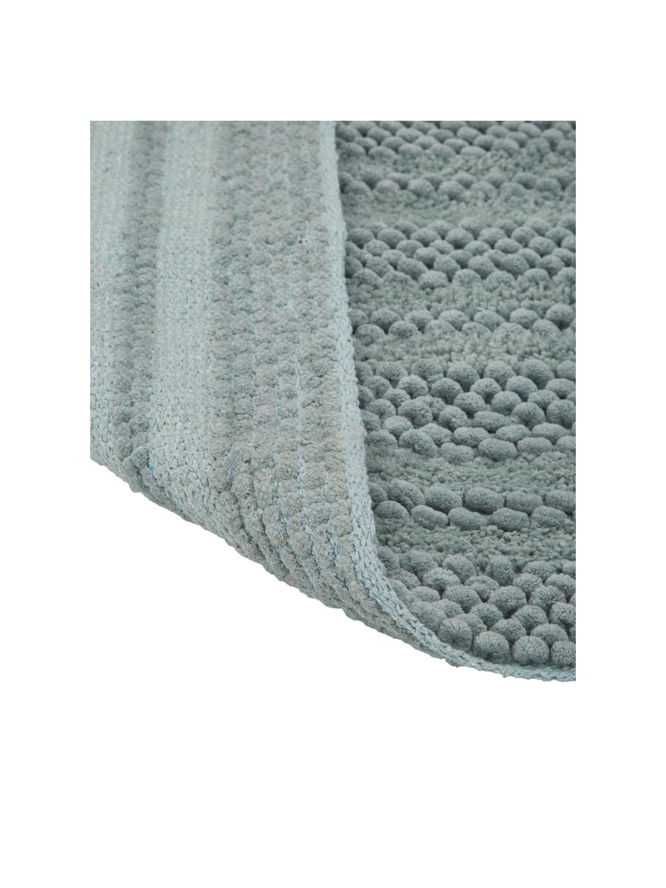 Badmat Nea in mintgroen met hoog-laag-structuur, 65% chenille, 35% katoen, Mintgroen, 80 x 120 cm