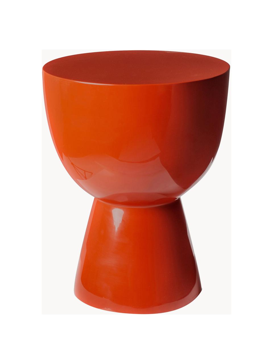 Kulatý odkládací stolek Tam Tam, Lakovaná umělá hmota, Červená, Ø 36 cm, V 46 cm
