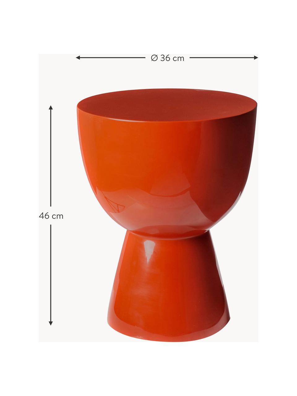 Tavolino rotondo Tam Tam, Plastica laccata, Rosso, Ø 36 x Alt. 46 cm