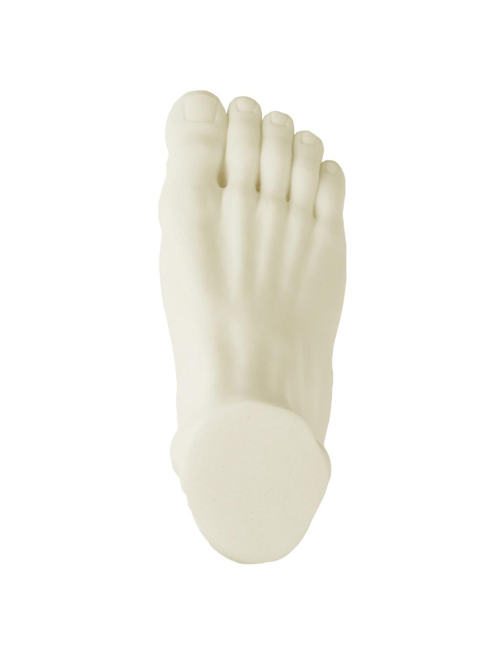 Objet décoratif Foot, Résine, poudre de marbre, Blanc crème, larg. 28 x haut. 15 cm