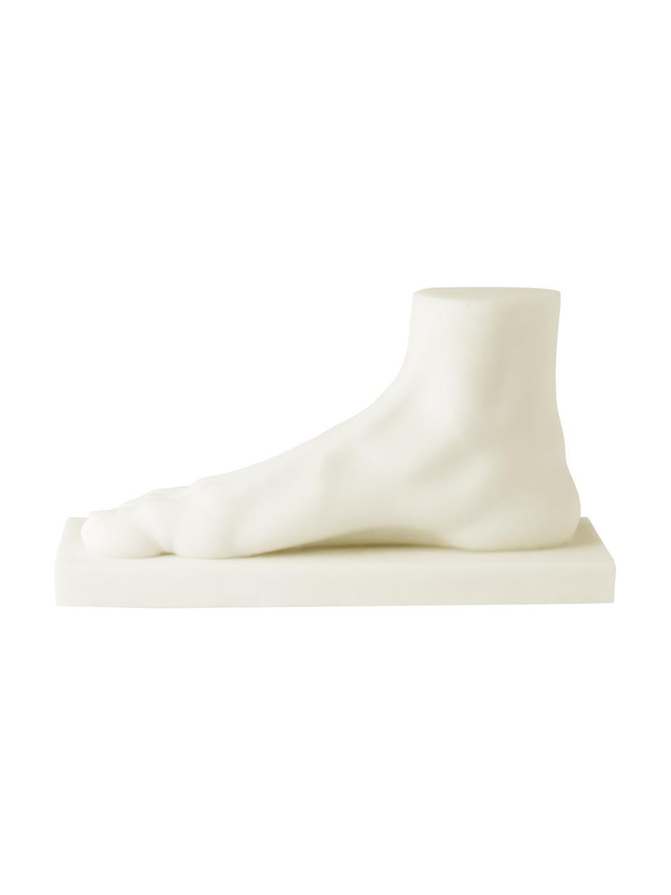 Figura decorativa Foot, Resina, polvo de mármol, Blanco crema, An 28 x Al 15 cm