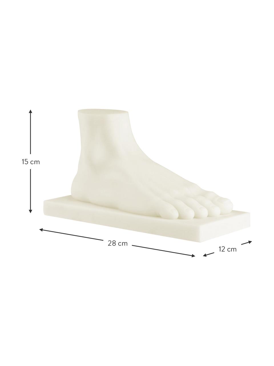 Objet décoratif Foot, Résine, poudre de marbre, Blanc crème, larg. 28 x haut. 15 cm