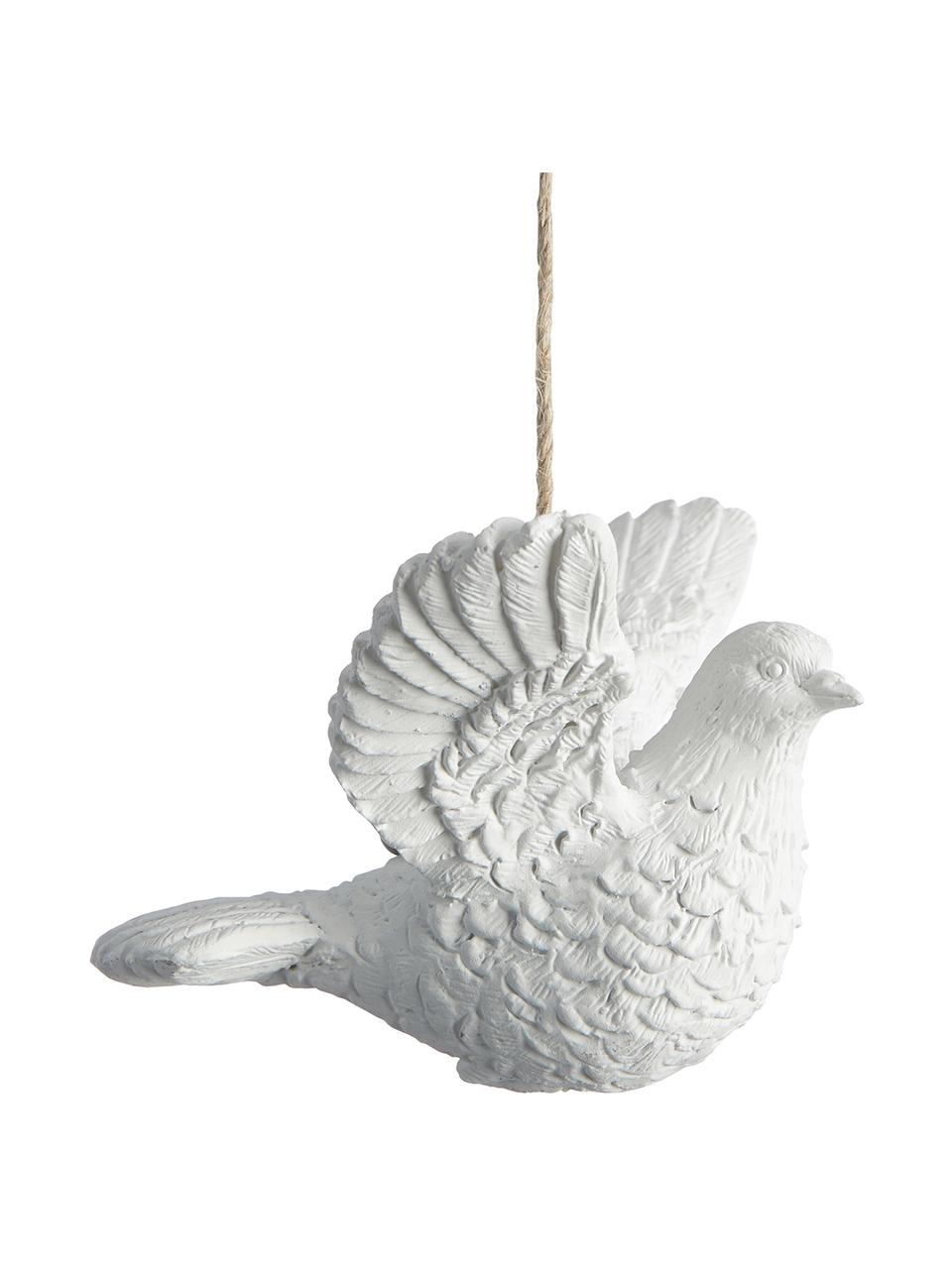 Bruchfeste Baumanhänger Dove, 2 Stück, Weiß, B 9 x H 6 cm