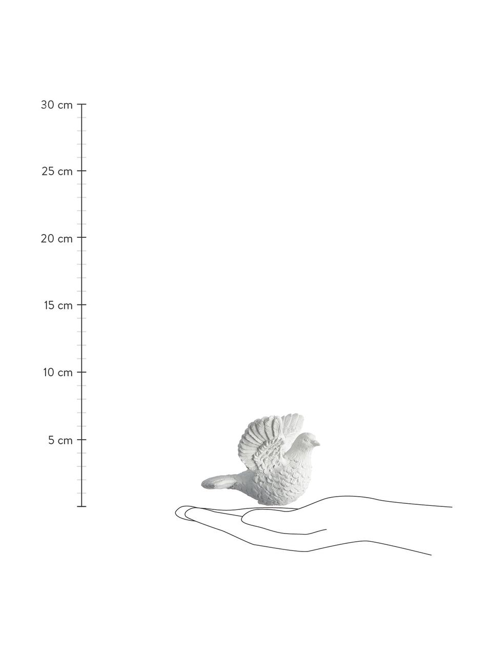 Breukvaste kerstboomhangers Dove, 2 stuks, Kunststof, Wit, B 9 cm x H 6 cm