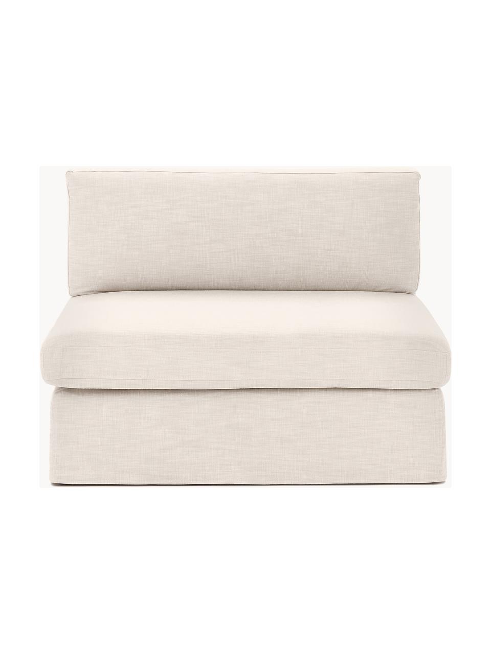 Middelste module Russell met afneembare hoezen, Bekleding: 100% katoen Met 50.000 sc, Frame: massief grenenhout FSC-ge, Poten: kunststof, Geweven stof lichtbeige, B 103 x D 103 cm