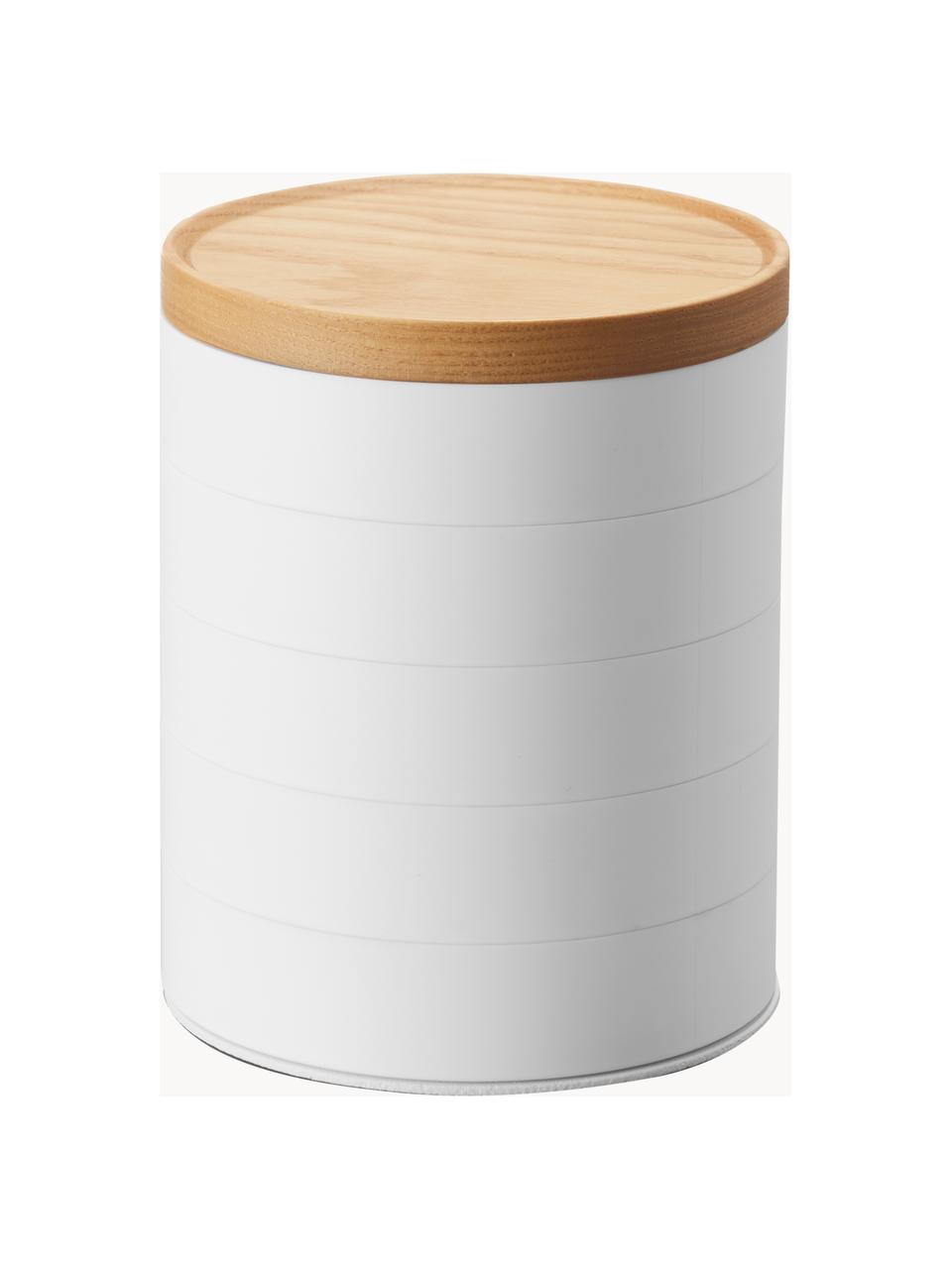 Schmuckkästchen Tosca mit Holz-Deckel, 5-stufig, Deckel: Holz, Weiß, Holz, Ø 10 x H 13 cm