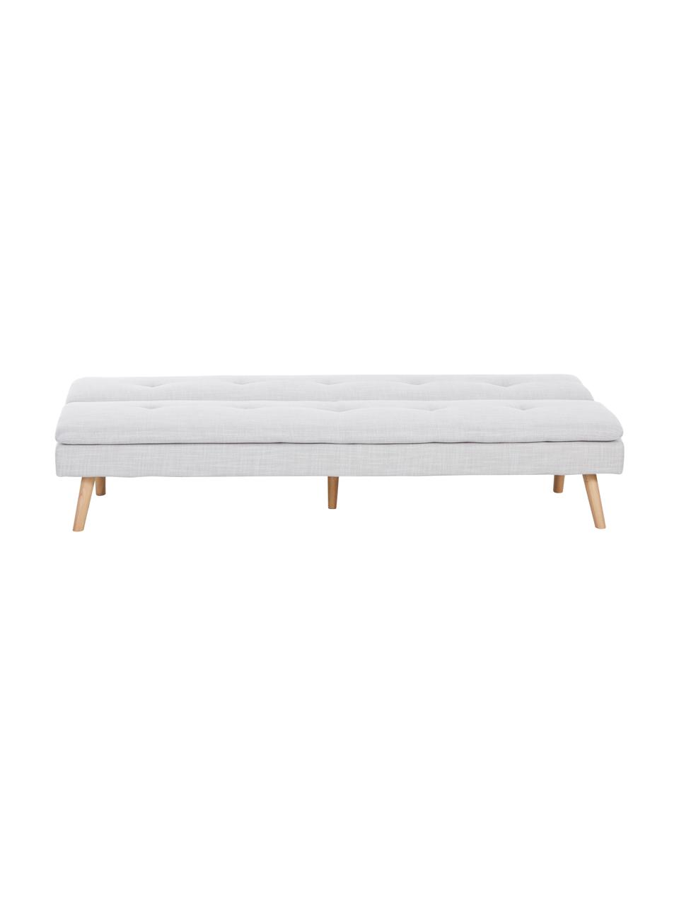 Divano letto 3 posti Amelie, Rivestimento: poliestere 30.000 cicli d, Struttura: legno di pino Densità 35 , Piedini: legno di caucciù, Tessuto grigio chiaro, Larg. 200 x Alt. 79 cm