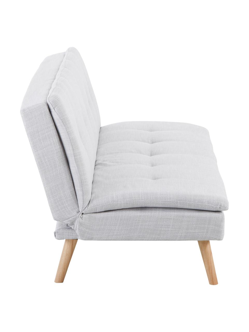 Schlafsofa Amelie (3-Sitzer), Bezug: Polyester Der hochwertige, Gestell: Kiefernholz Dichte 35 kg/, Füße: Kautschukholz, Webstoff Hellgrau, B 200 x T 89 cm