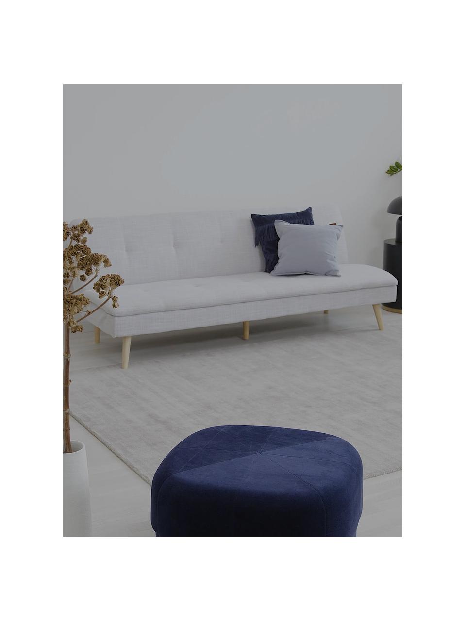 Canapé convertible avec pieds en bois Amelie, Tissu gris clair, larg. 200 x haut. 79 cm