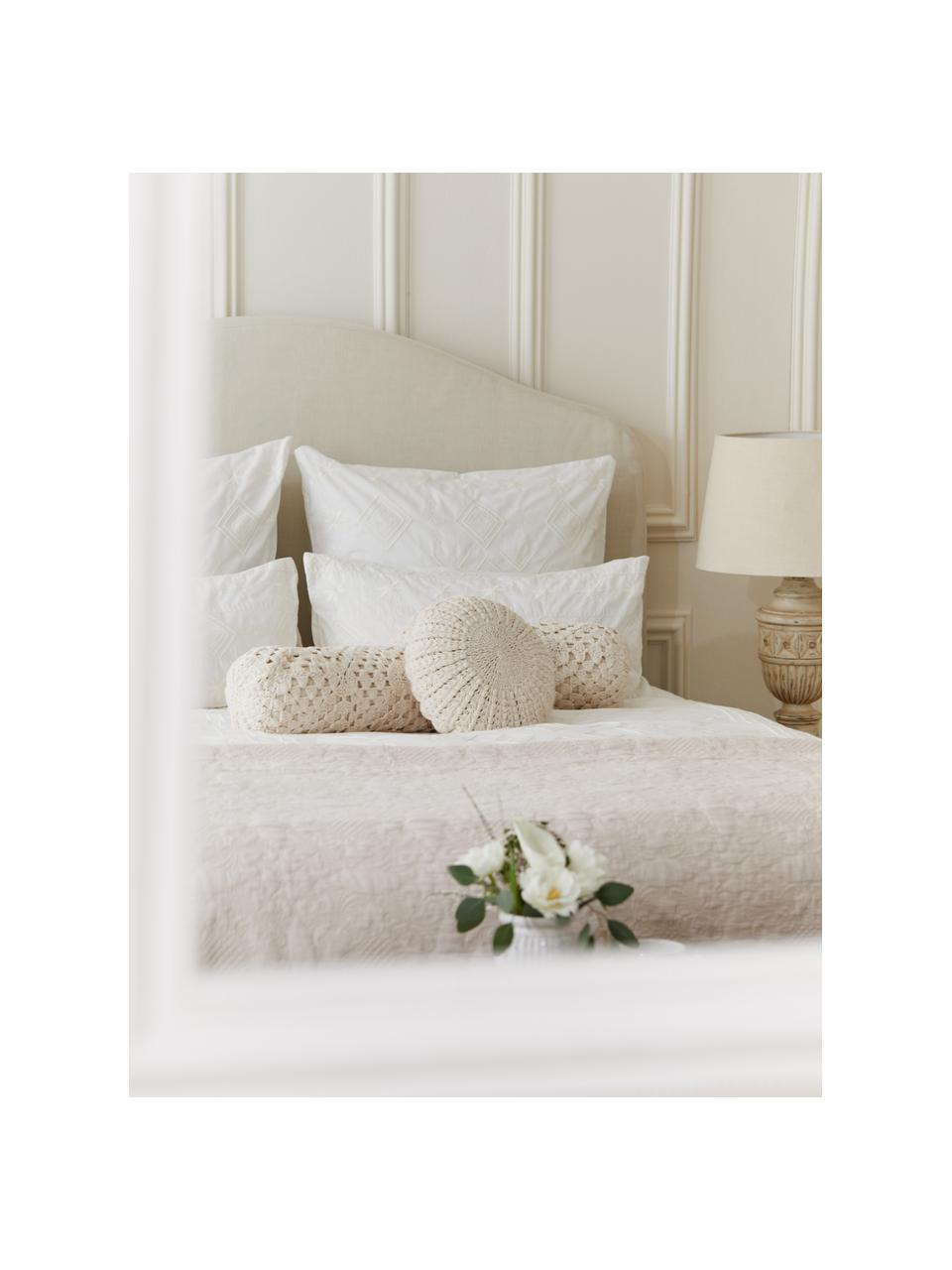Szydełkowana poduszka z bawełny z wypełnieniem Brielle, Tapicerka: 100% bawełna, Beżowy, Ø 40 cm