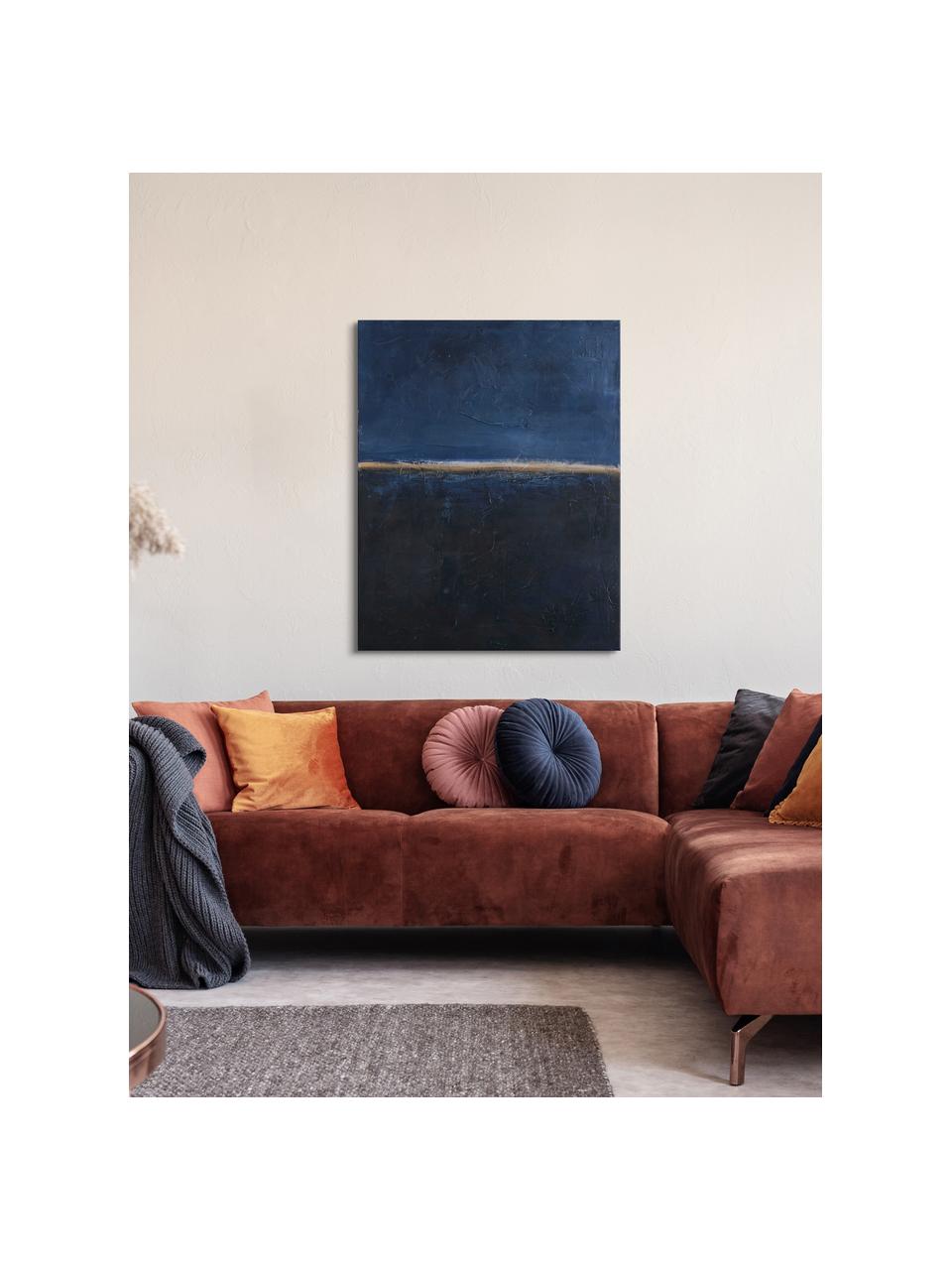 Ručne maľované plátno Edge Blue, Odtiene modrej, Š 88 x V 118 cm