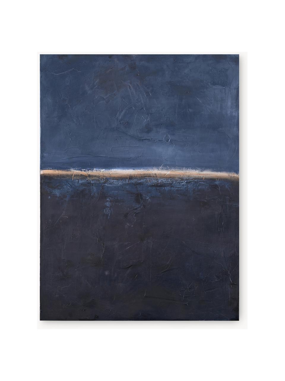 Ručne maľované plátno Edge Blue, Odtiene modrej, Š 88 x V 118 cm