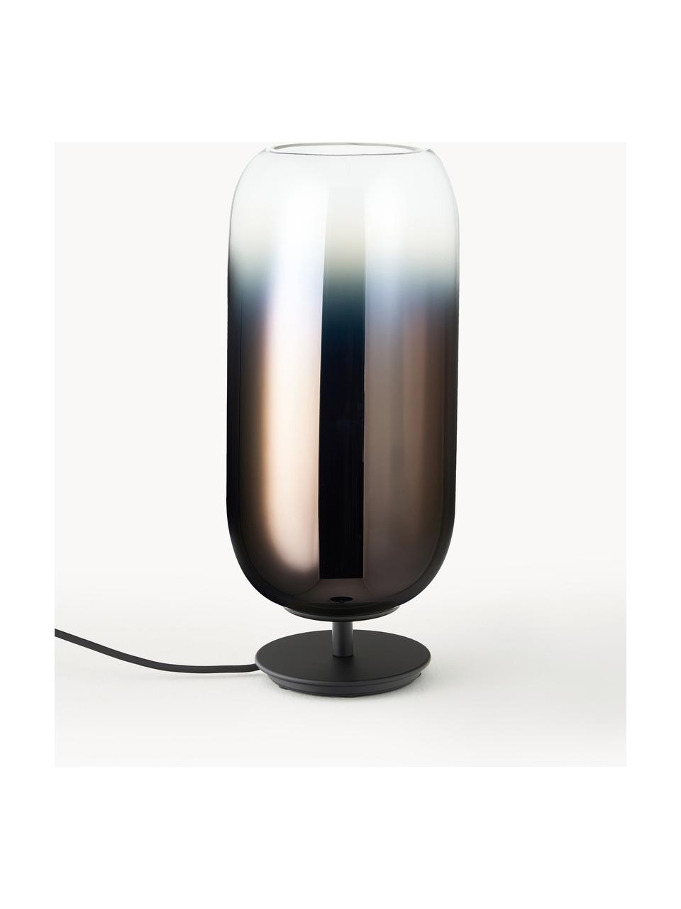 Lampe à poser soufflée bouche Gople, tailles variées, Brun, noir, Ø 21 x haut. 49 cm