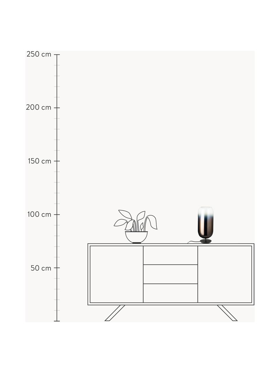 Mundgeblasene Tischlampe Gople, in verschiedenen Grössen, Lampenschirm: Glas, mundgeblasen, Braun, Schwarz, Ø 21 x H 49 cm