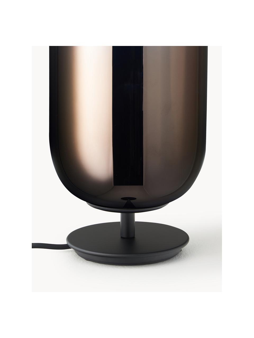 Lampe à poser soufflée bouche Gople, tailles variées, Brun, noir, Ø 21 x haut. 49 cm