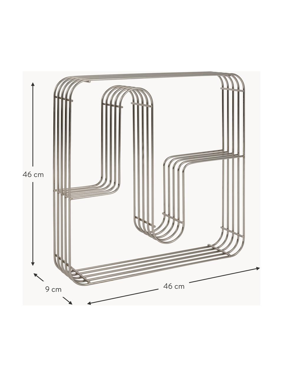 Metall-Wandregal Curva, Stahl, beschichtet, Silberfarben, glänzend, B 46 x H 46 cm