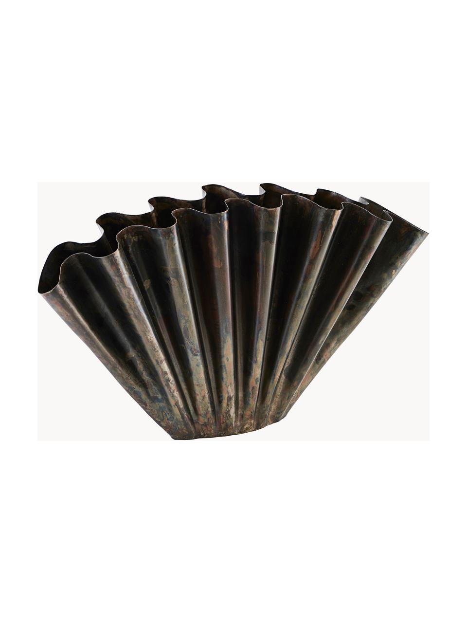 Vase Flood, Métal, enduit, Brun foncé, gris foncé, larg. 53 x haut. 30 cm