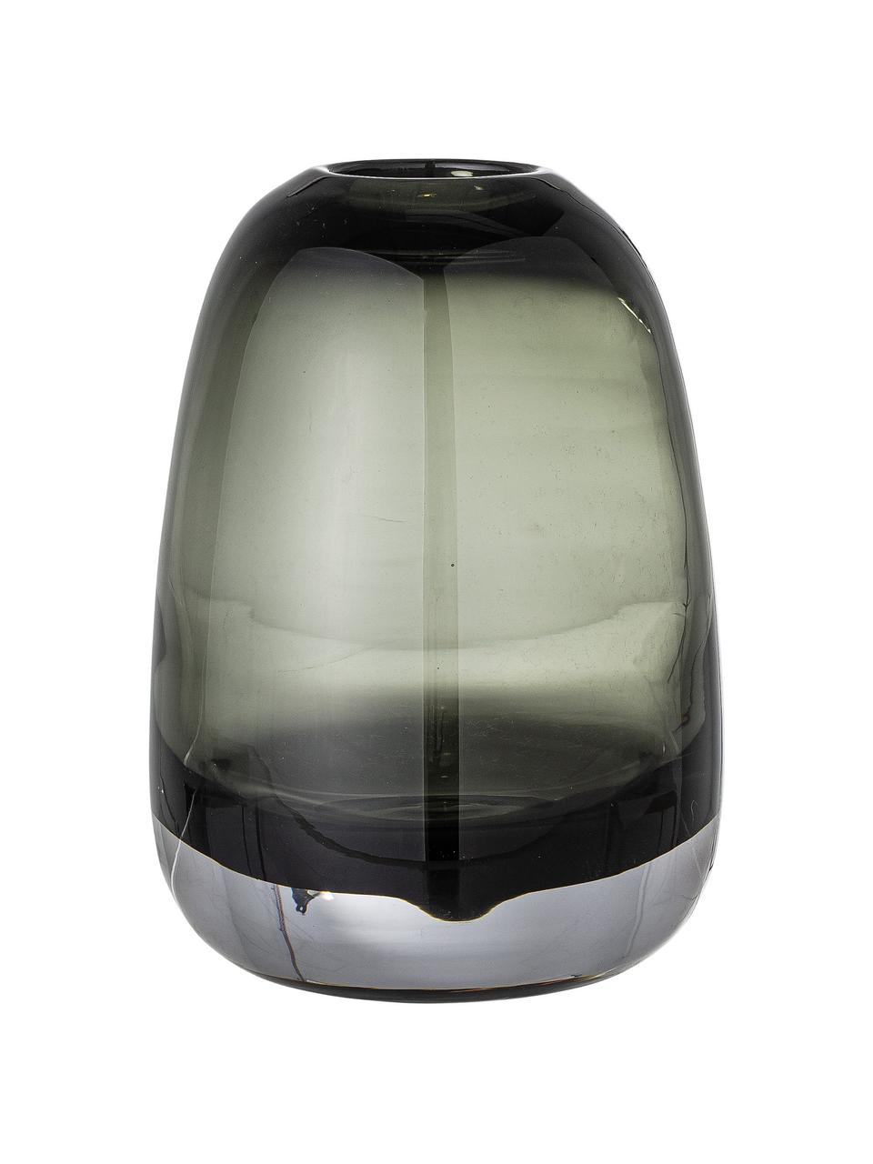 Glas-Vase Adjo in Grau, Glas, Grau, Ø 13 x H 18 cm