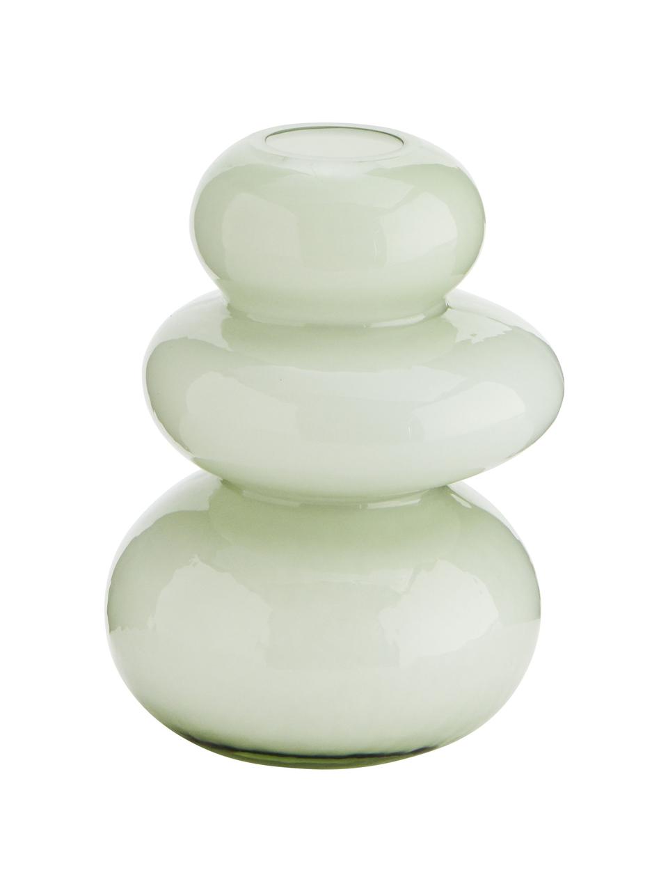 Malá skleněná váza Stone, Sklo, Zelená, Ø 11 cm, V 15 cm