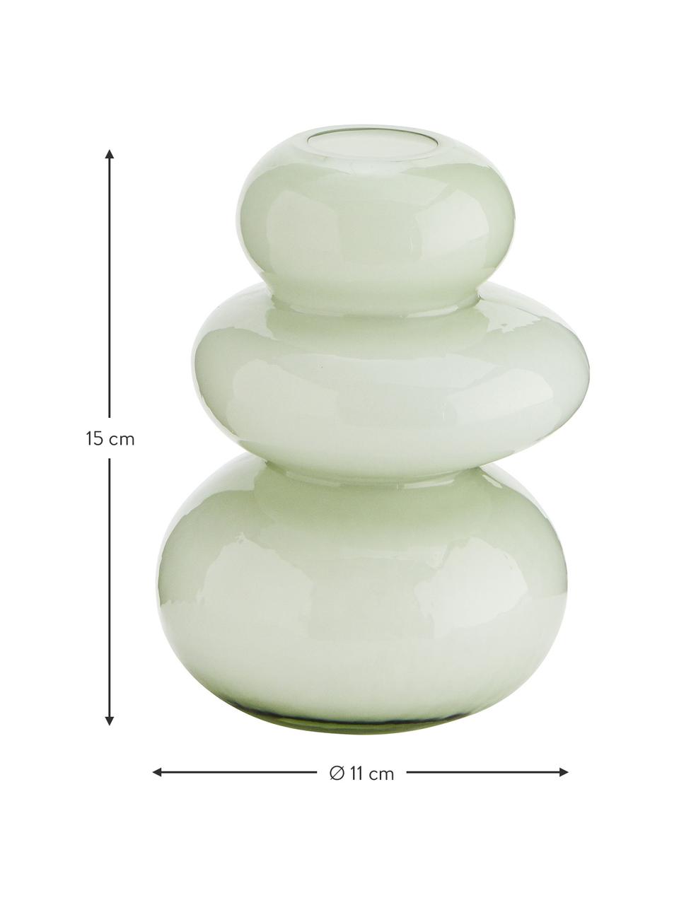 Kleine Glas-Vase Stone, Glas, Grün, Ø 11 x H 15 cm