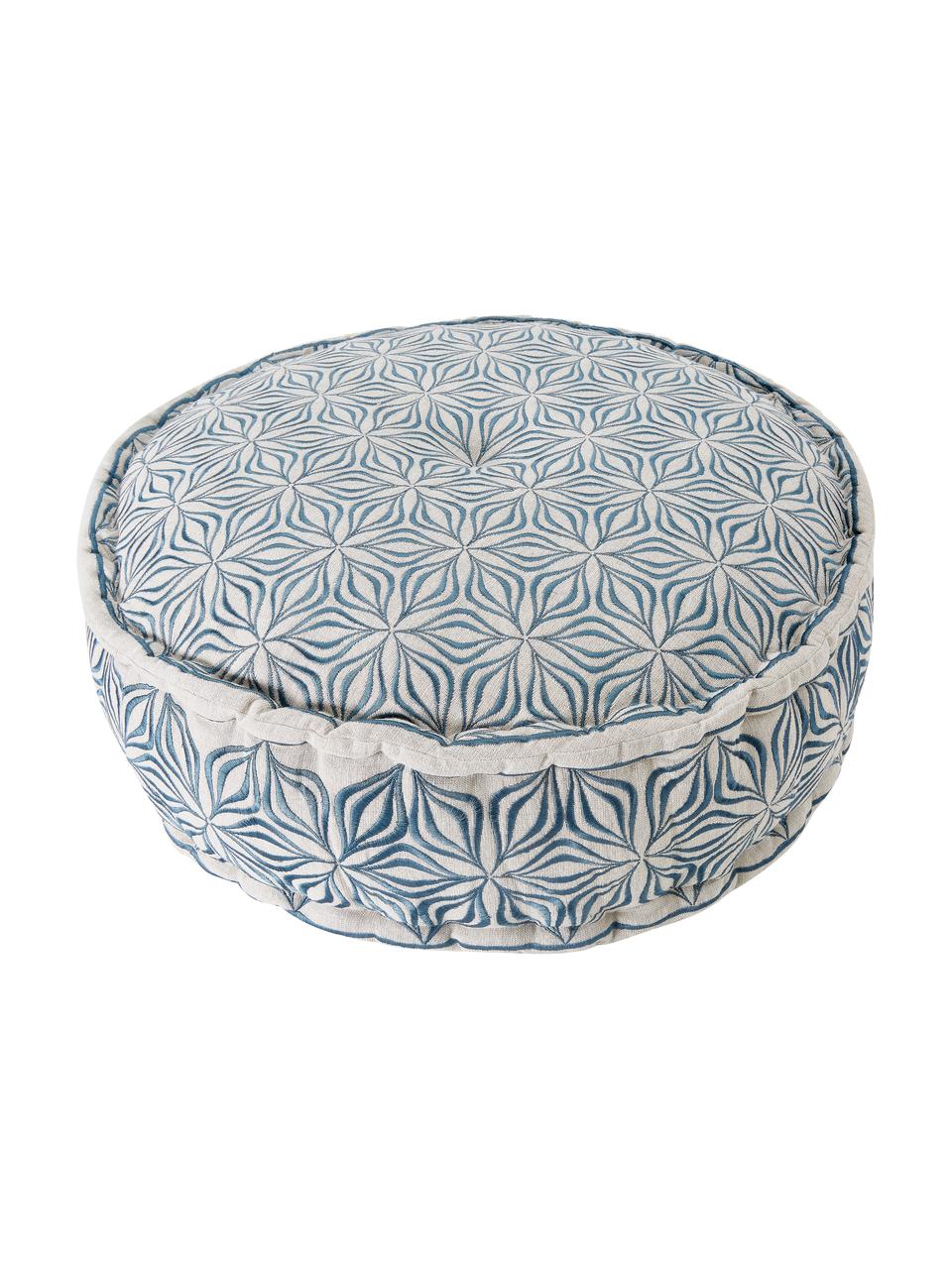 Coussin de sol rond en lin Martha, Anthracite