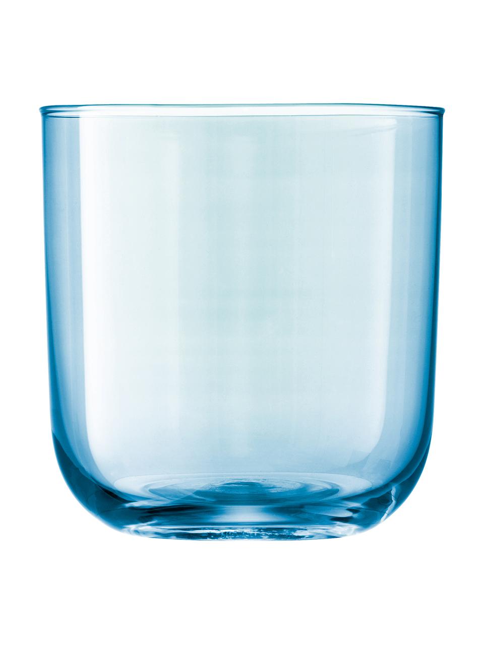 Komplet ręcznie malowanych szklanek do wody Polka, 4 elem., Szkło, Niebieski, zielony, blady różowy, żółty, Ø 9 x W 9 cm