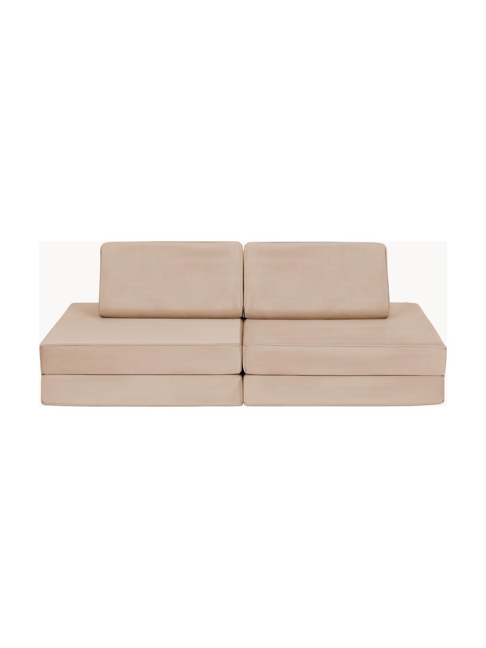 Modulares Kinder-Spielsofa Mila aus Samt, handgefertigt, Bezug: Samt (100 % Polyester) De, Samt Beige, B 130 x T 65 cm