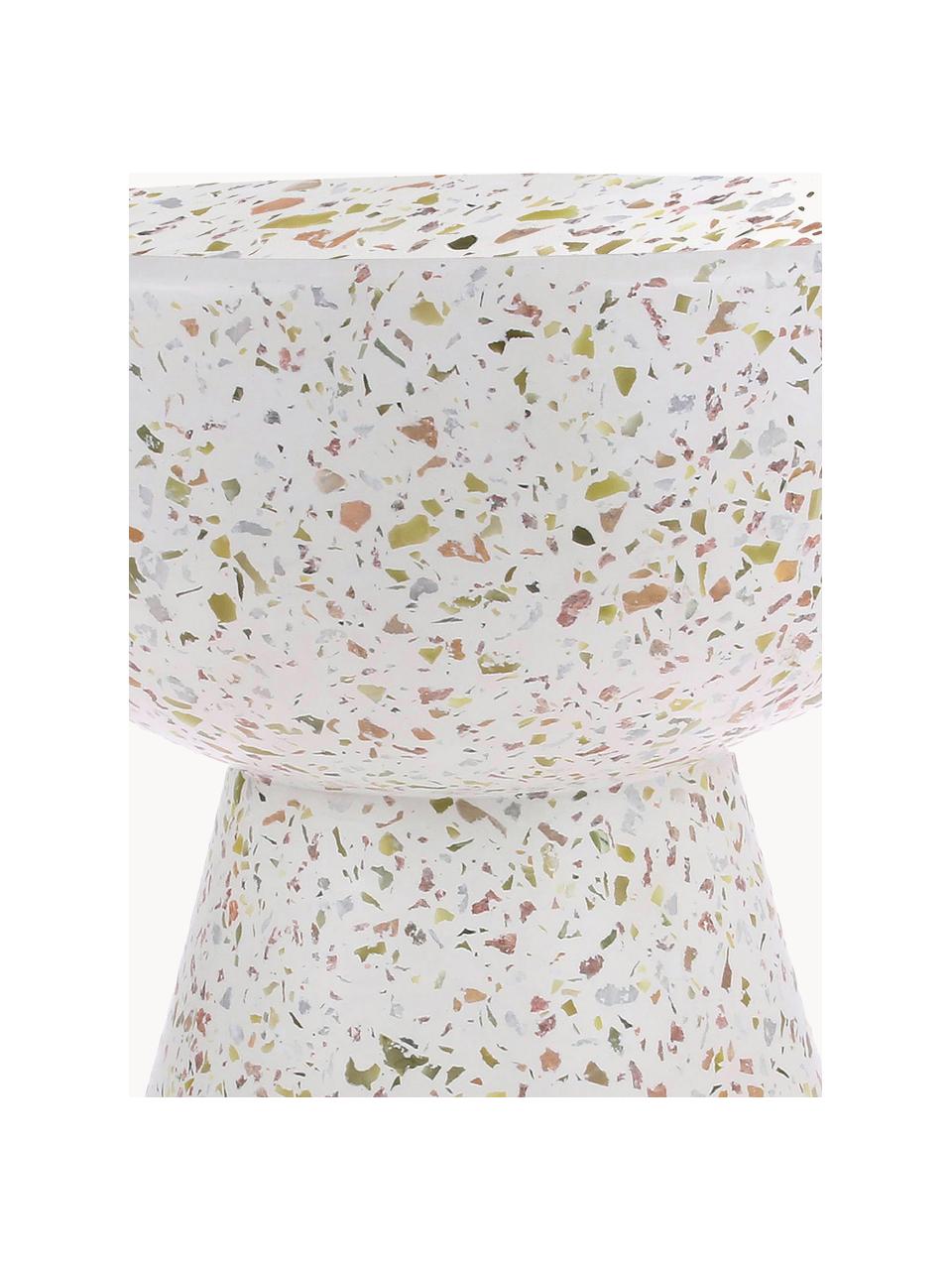 Beistelltisch Lars mit Terrazzo-Muster, Beton mit Terrazzo, Weiss, Terrazzo-Optik, Ø 35 x H 44  cm