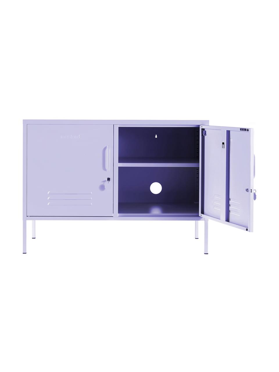 Credenza in metallo con ante Mustard, Acciaio verniciato a polvere, Lavanda, Larg. 100 x Alt. 72 cm