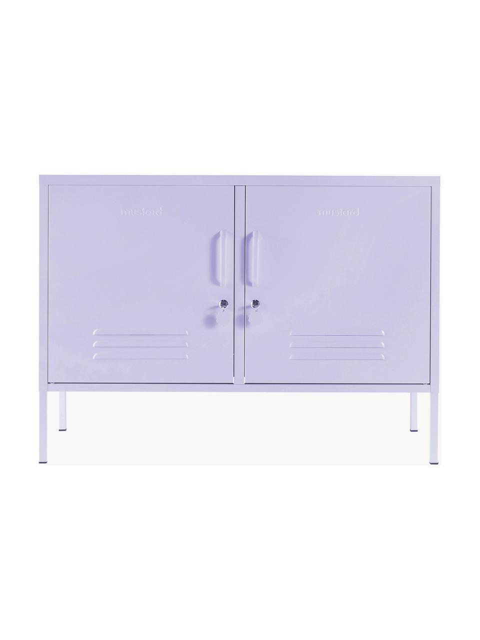 Metall-Sideboard Mustard mit Türen, Stahl, pulverbeschichtet, Lavendel, B 100 x H 72 cm