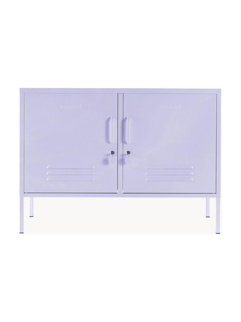 Credenza in metallo Lowdown, Acciaio verniciato a polvere, Lavanda, Larg. 100 x Alt. 72 cm