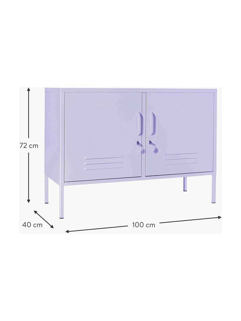 Metall-Sideboard The Lowdown, Stahl, pulverbeschichtet, Lavendel, B 100 x H 72 cm