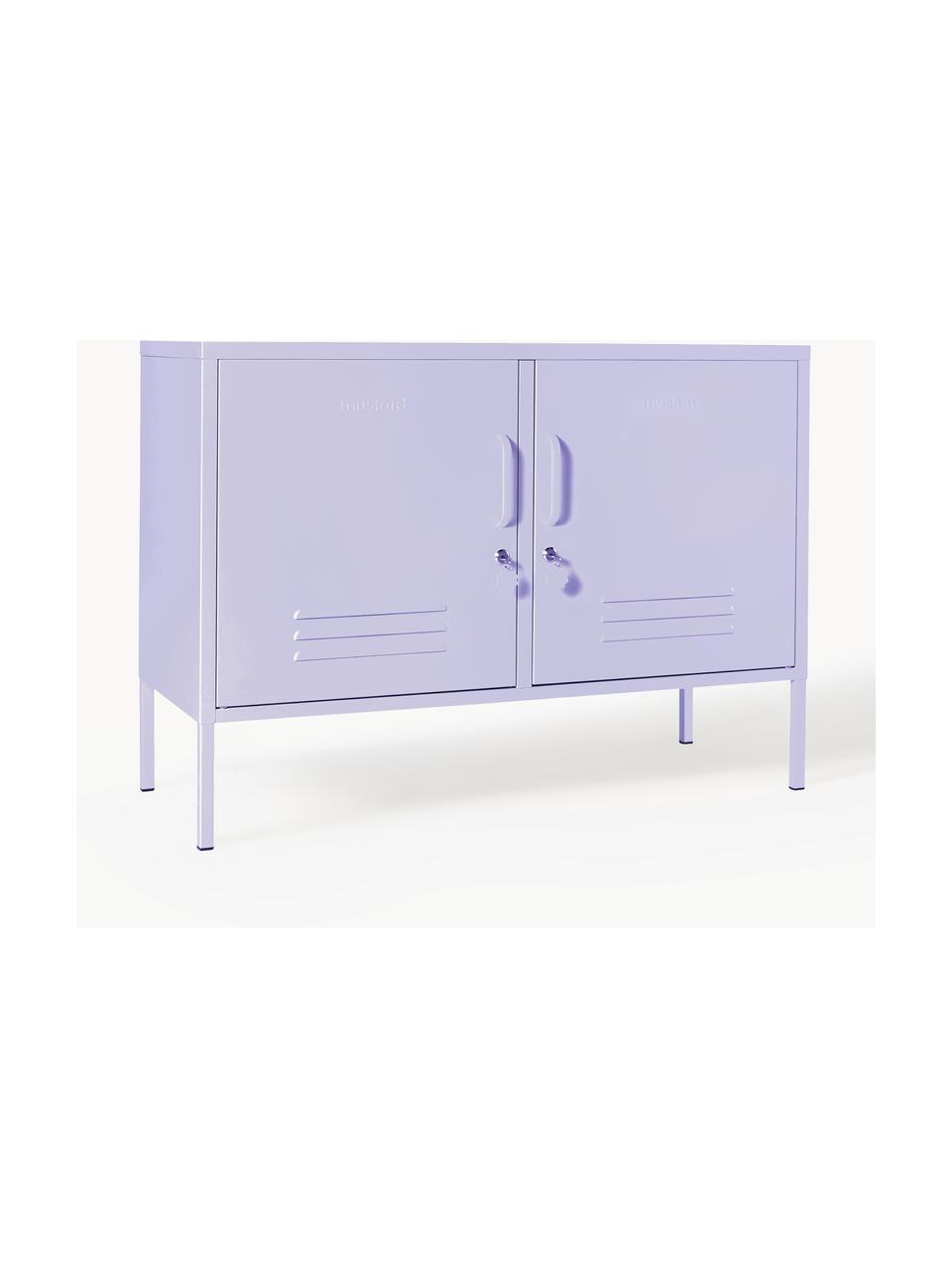 Metalen dressoir The Lowdown, Staal, gepoedercoat, Lavendel, B 100 x H 72 cm