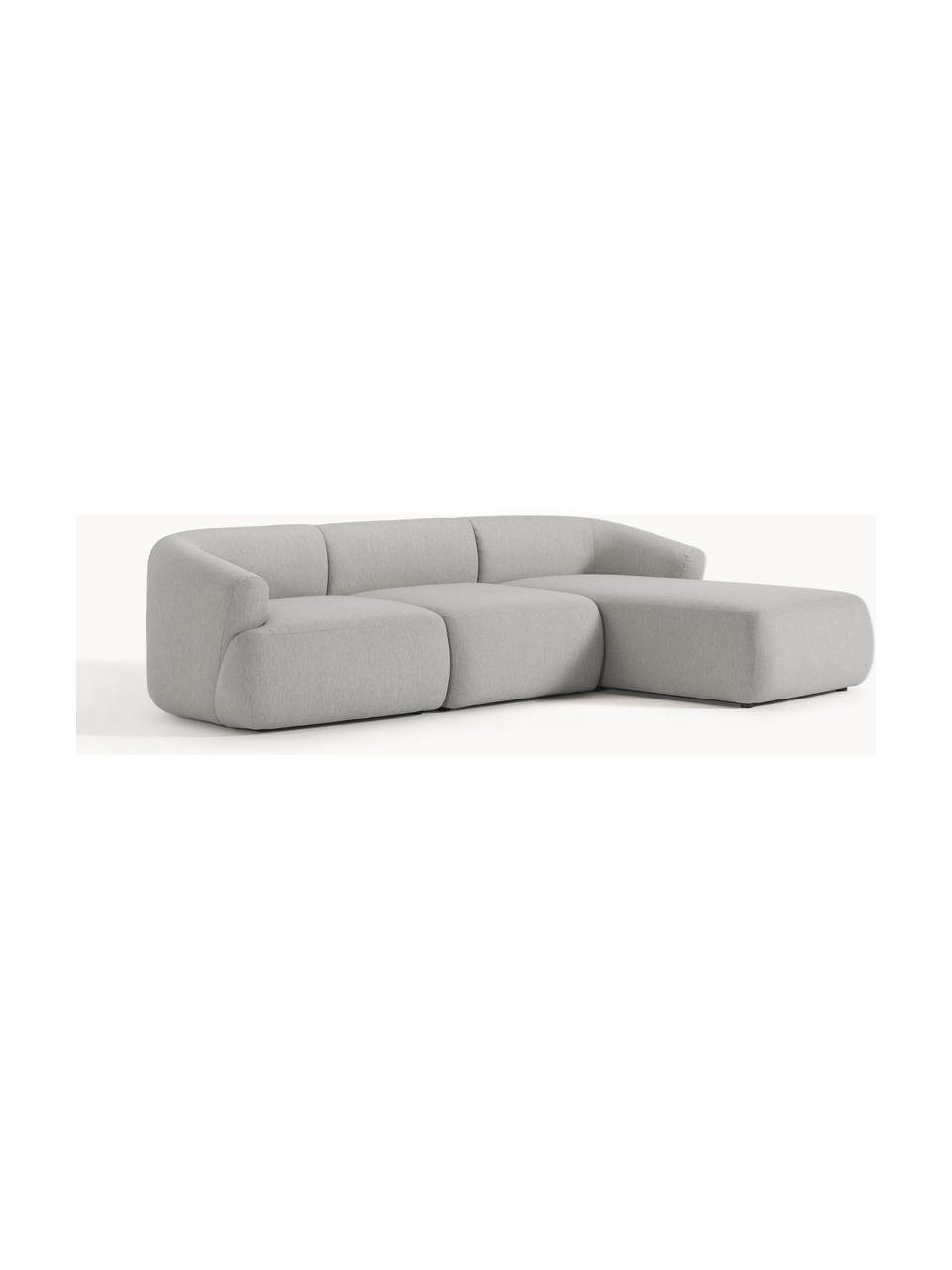 Modulares Ecksofa Sofia (3-Sitzer), Bezug: 100 % Polypropylen Der ho, Gestell: Fichtenholz, Spanplatte, , Webstoff Grau, B 277 x T 185 cm, Eckteil rechts